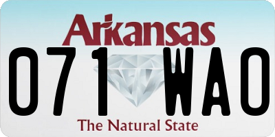 AR license plate 071WAO