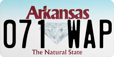 AR license plate 071WAP