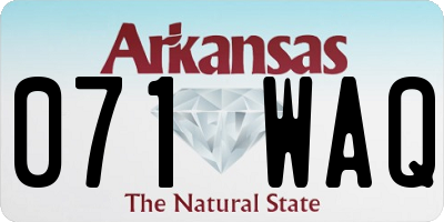 AR license plate 071WAQ