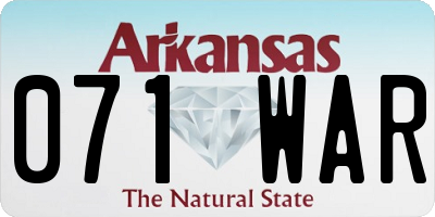 AR license plate 071WAR