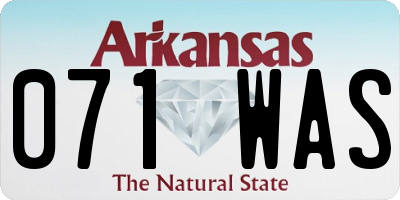 AR license plate 071WAS