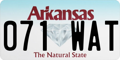 AR license plate 071WAT