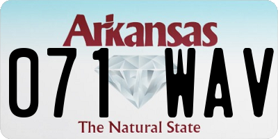 AR license plate 071WAV