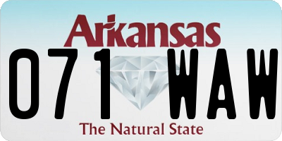 AR license plate 071WAW