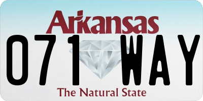 AR license plate 071WAY