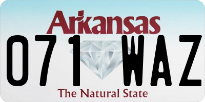 AR license plate 071WAZ