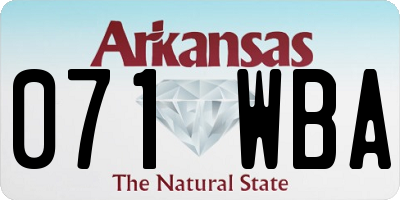 AR license plate 071WBA