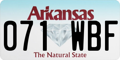 AR license plate 071WBF