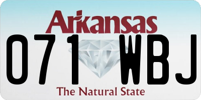 AR license plate 071WBJ