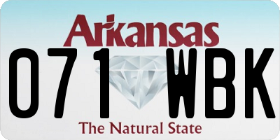 AR license plate 071WBK