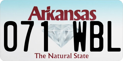 AR license plate 071WBL