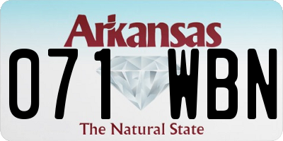 AR license plate 071WBN