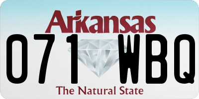 AR license plate 071WBQ
