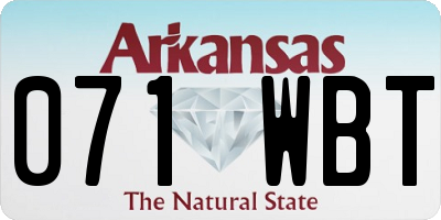 AR license plate 071WBT