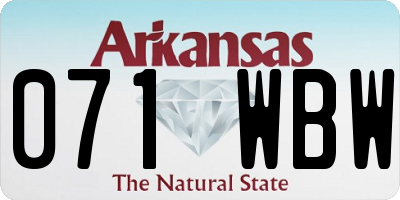 AR license plate 071WBW