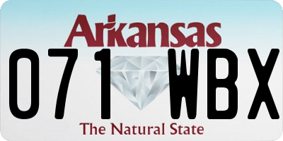 AR license plate 071WBX