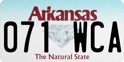 AR license plate 071WCA