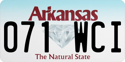 AR license plate 071WCI