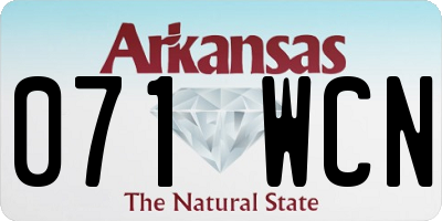 AR license plate 071WCN