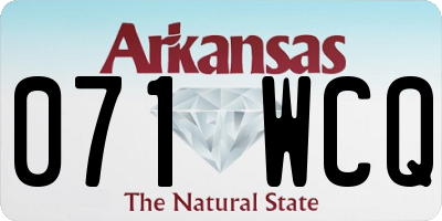 AR license plate 071WCQ