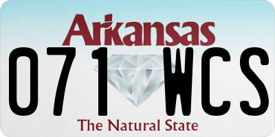 AR license plate 071WCS