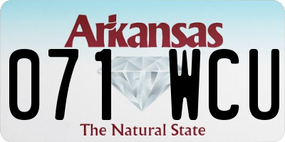 AR license plate 071WCU