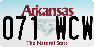 AR license plate 071WCW