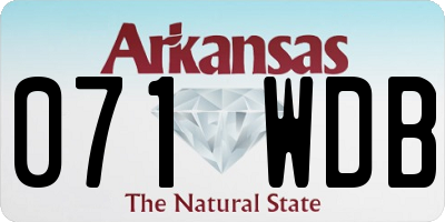AR license plate 071WDB
