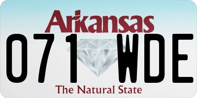AR license plate 071WDE