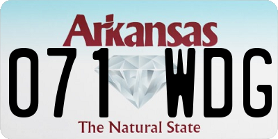 AR license plate 071WDG