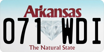 AR license plate 071WDI
