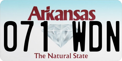 AR license plate 071WDN