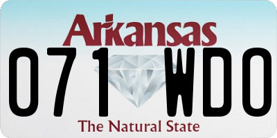 AR license plate 071WDO