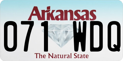 AR license plate 071WDQ