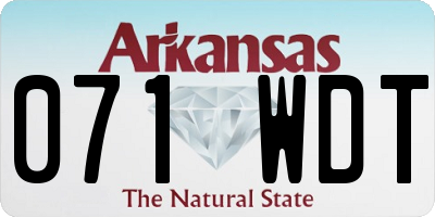 AR license plate 071WDT