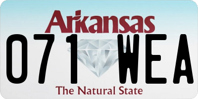 AR license plate 071WEA