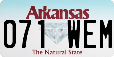 AR license plate 071WEM