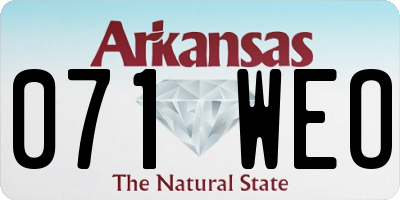 AR license plate 071WEO