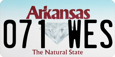 AR license plate 071WES