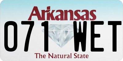AR license plate 071WET