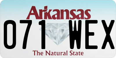 AR license plate 071WEX