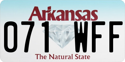 AR license plate 071WFF
