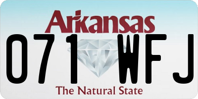 AR license plate 071WFJ