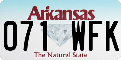 AR license plate 071WFK