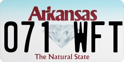 AR license plate 071WFT