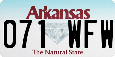AR license plate 071WFW