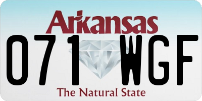 AR license plate 071WGF