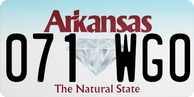 AR license plate 071WGO
