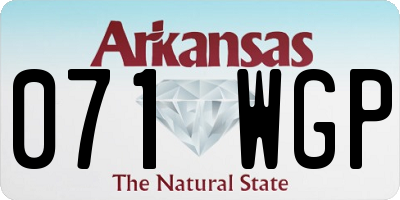 AR license plate 071WGP