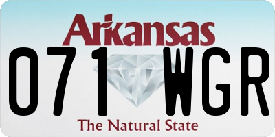 AR license plate 071WGR